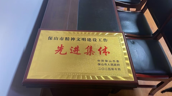 保山市精神文明建设单位“先进集体”奖牌照片